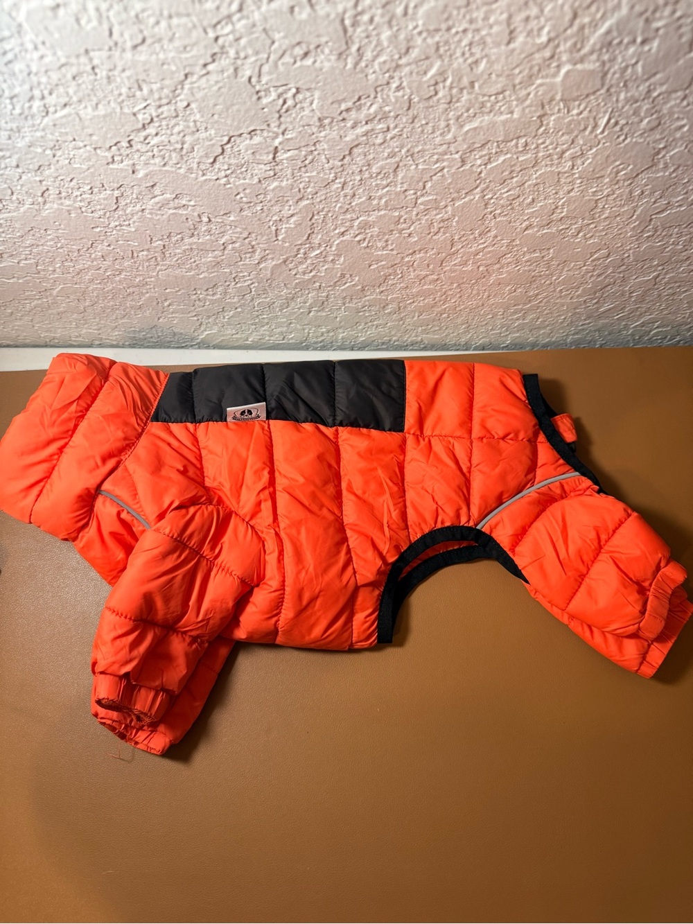 Orange Quilted Dog Puffer Coat - Unbranded